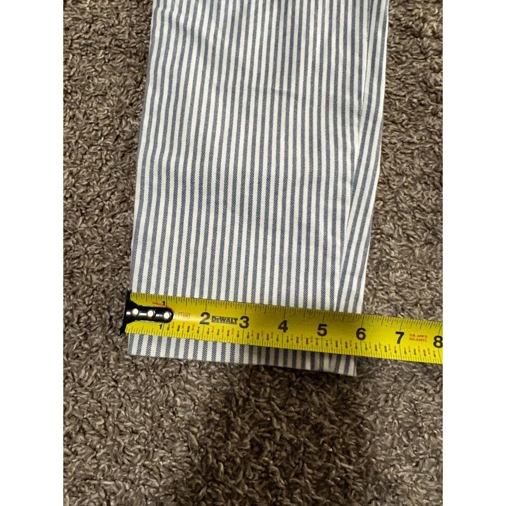 Old Navy Pixie Pants Blue White Vertical Stripe Chino Ankle Dress Pants